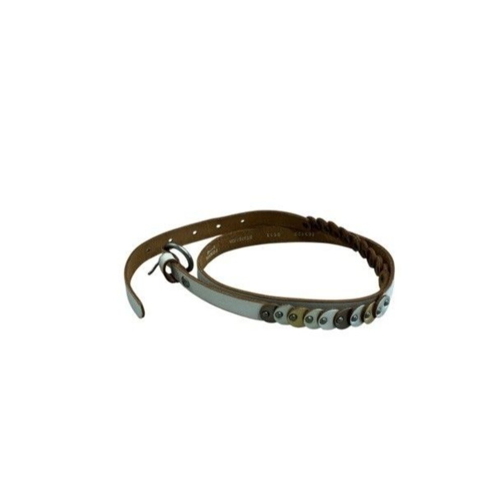 Fossil Vintage Y2K Women’s Leather Belt L Interlocking Adjustable Boho Western